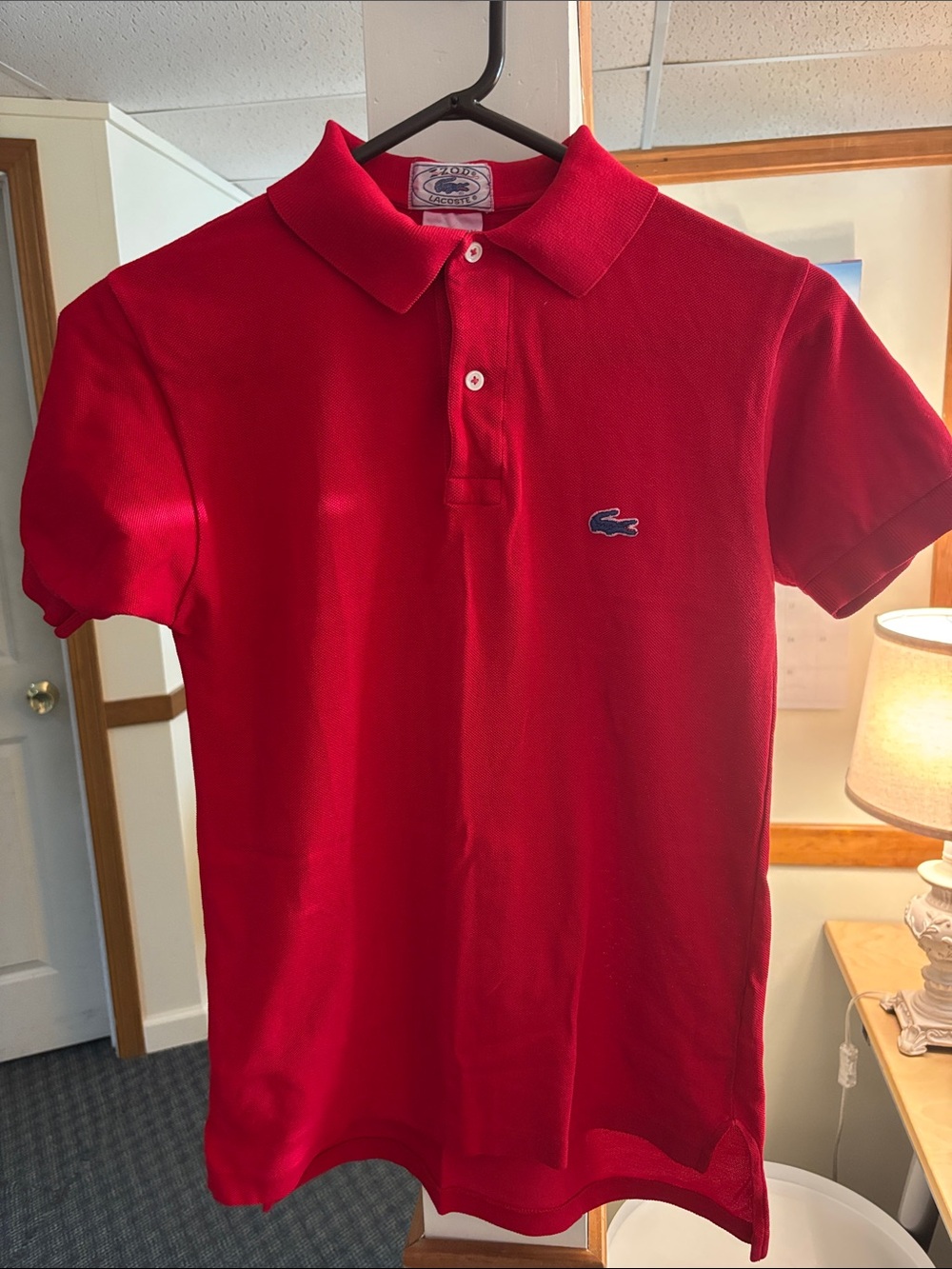 Lacoste Bright Red Classic Polo with Crocodile Patch